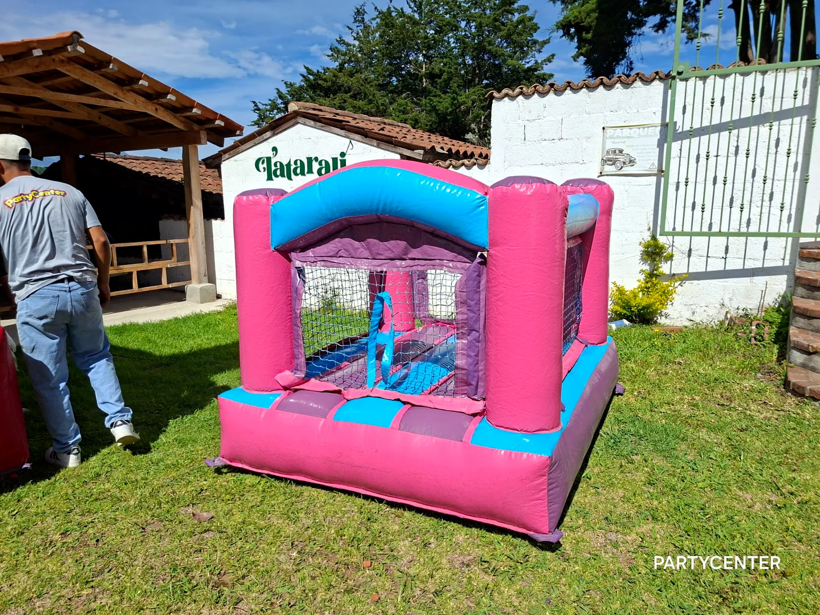 Cubo baby inflable rosa infantil